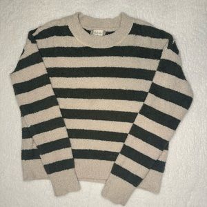 Altar’d State Green and Cream Stripped Sweater
